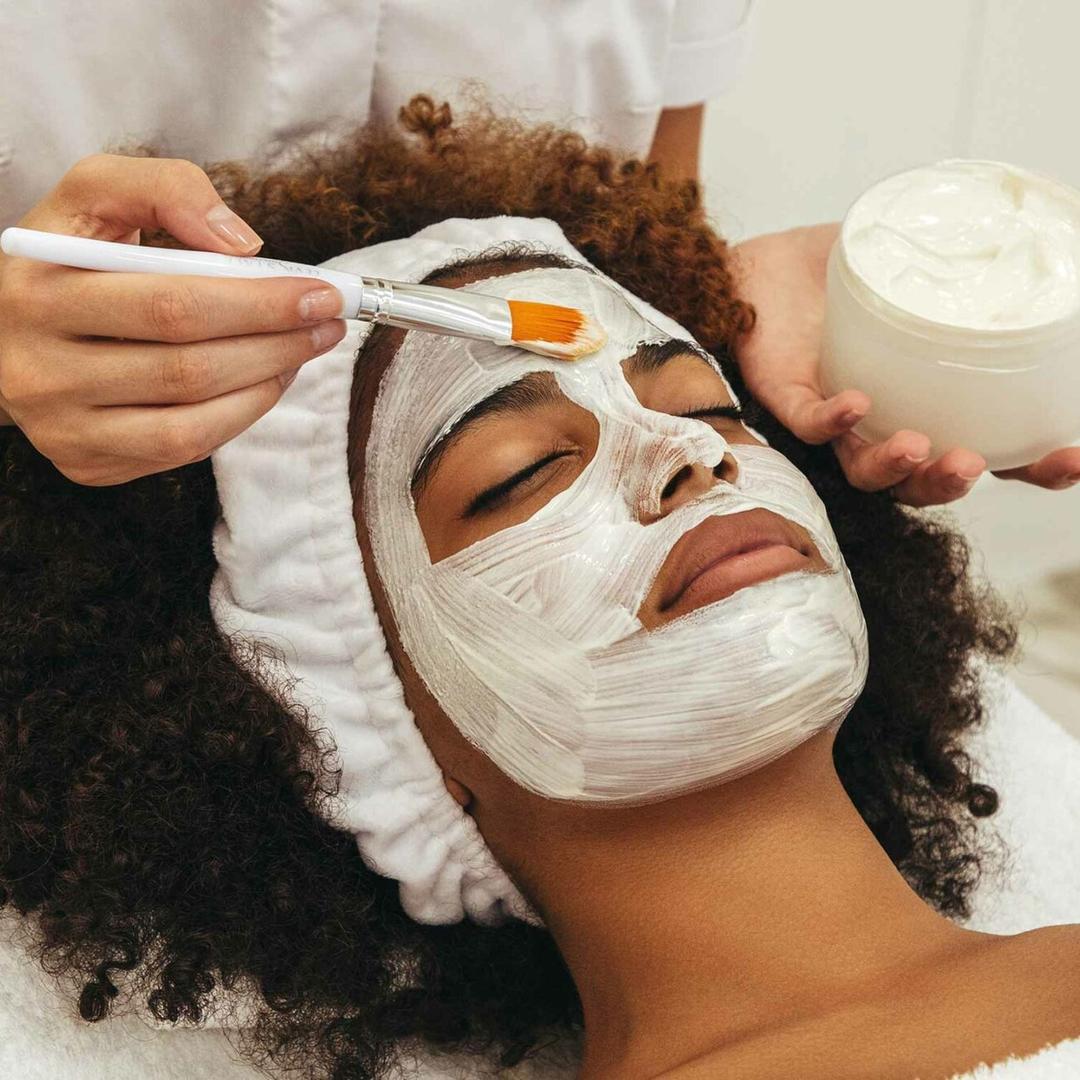 Relaxing facial treatment in progress